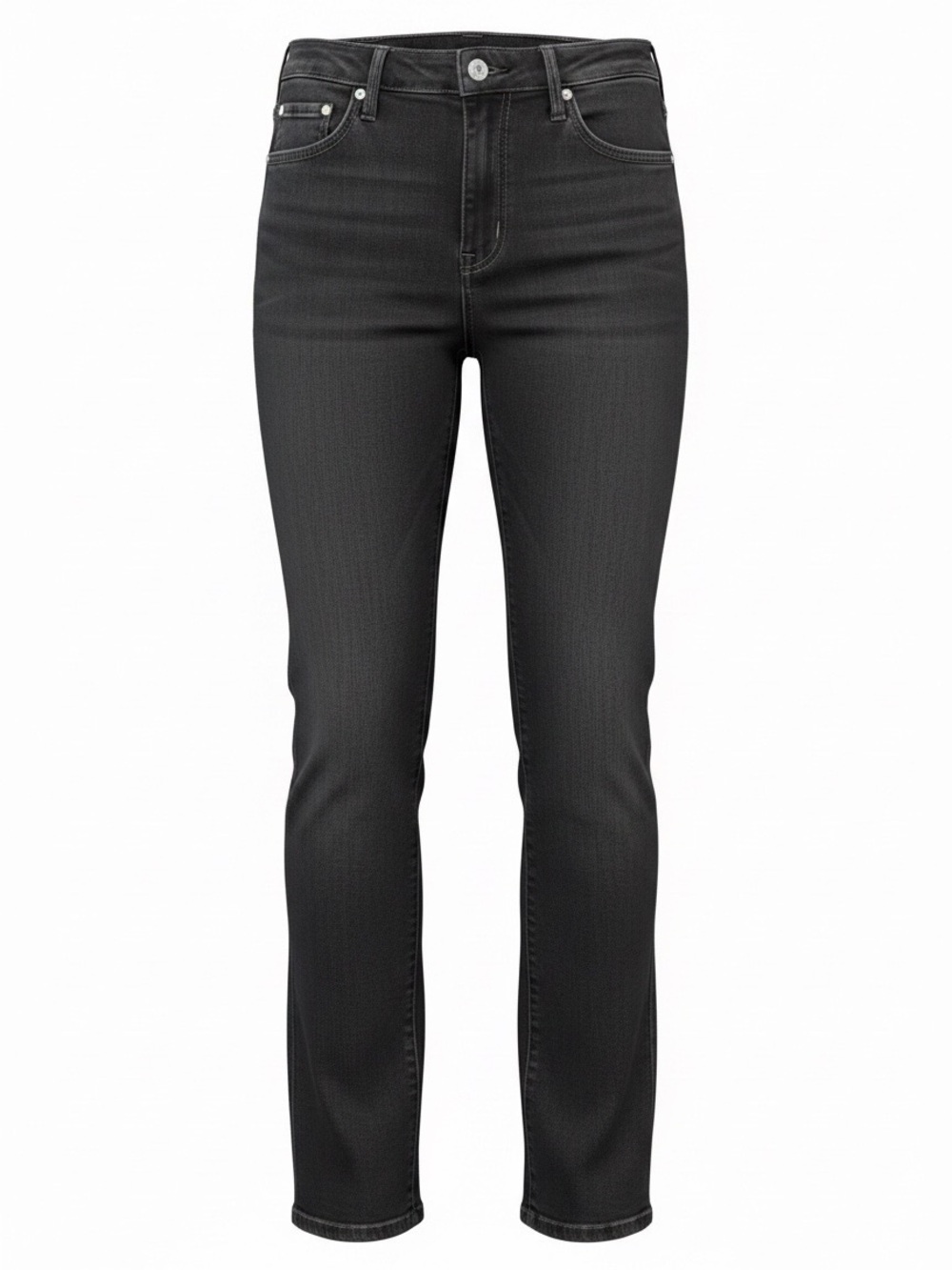 LC Lauren Conrad Women's Straight-Leg Skinny Jeans in Charcoal Black Wash 1033
